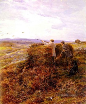 Classical Painting - The Grouse Shoot Heywood Hardy hunting
